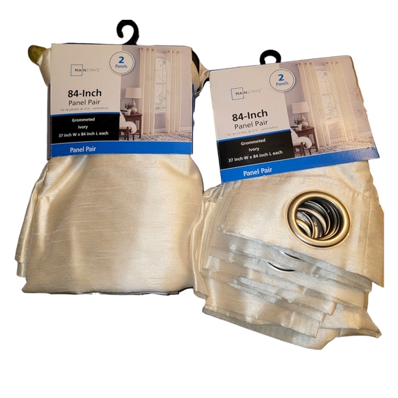 Mainstays 2 Pair (4panels) Grommet Curtain Panels - Picture 6 of 6